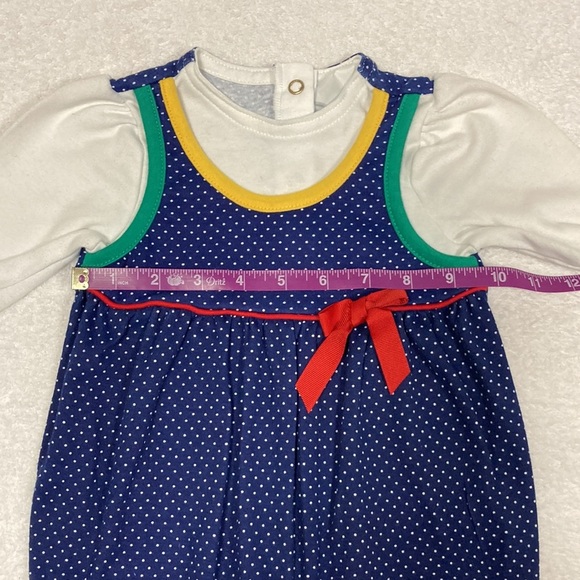 Vintage Heathtex Jumper kitty cat Polka Dot /90s romper 3m - Picture 3 of 8